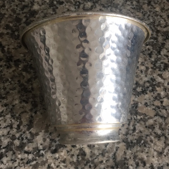 Hammered Silver Metal Vase - Decorative Home Accent - Picture 8 of 12